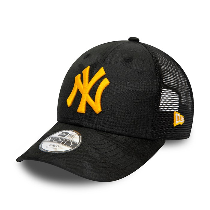 New York Yankees Home Field Camo Lapset 9FORTY Trucker Lippis Mustat - New Era Lippikset Halpa hinta FI-720398